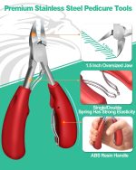Podiatrist Toenail Clippers, Professional Thick Toenail Clippers for Thick & Ingrown Nails, Wide Jaw Opening Nail Clippers Set Toenail Clippers For Ingrown Manicure, Pedicure, Men, Women, Seniors - Image 4